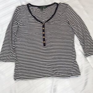 LAUREN  3/4 sleeve striped top